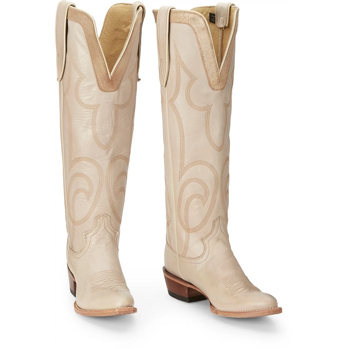 Verlie 17” Western Boot in Vanilla